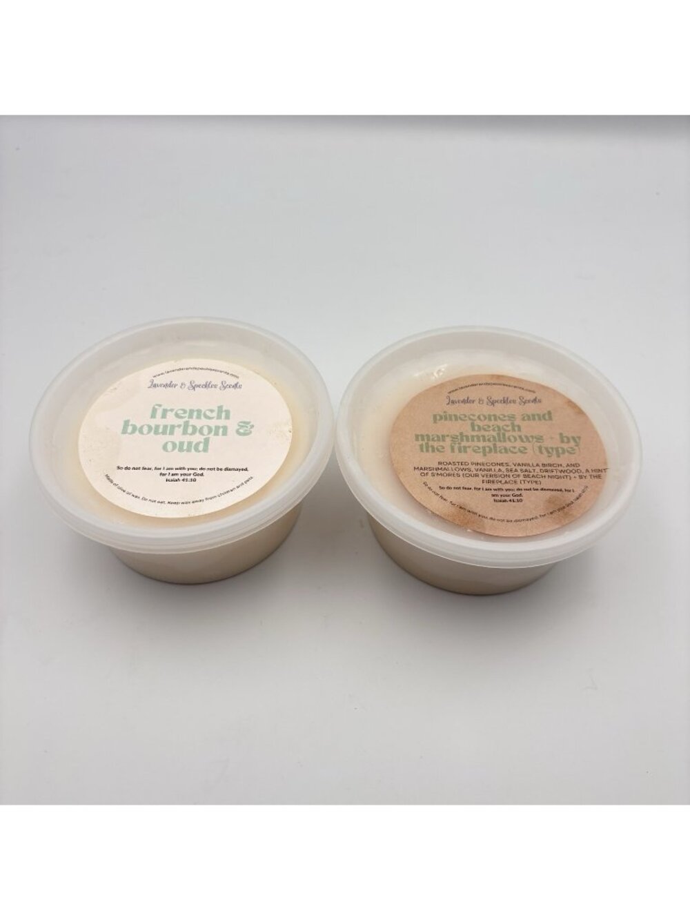 2 Lavender & Speckles Vendor Wax Melts 8oz Tub Bourbon Oud Pinecone Marshmallow